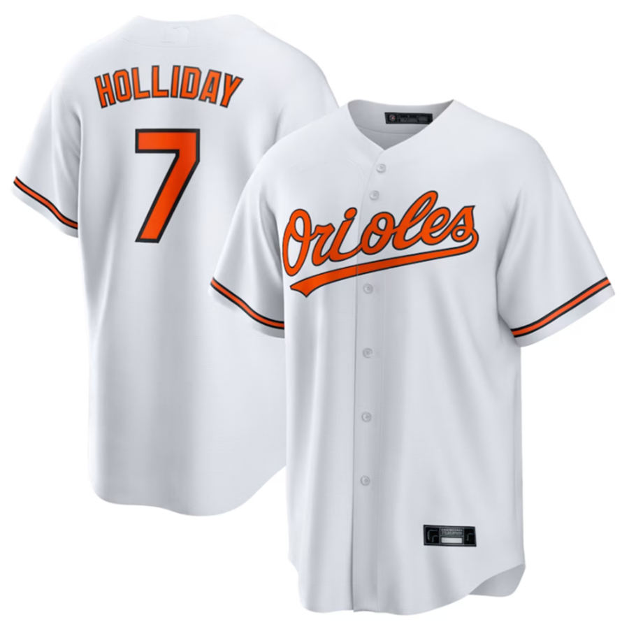 B.Orioles #7 Jackson Holliday White Home Replica Player Jersey American Stitched Baseball Jerseys
