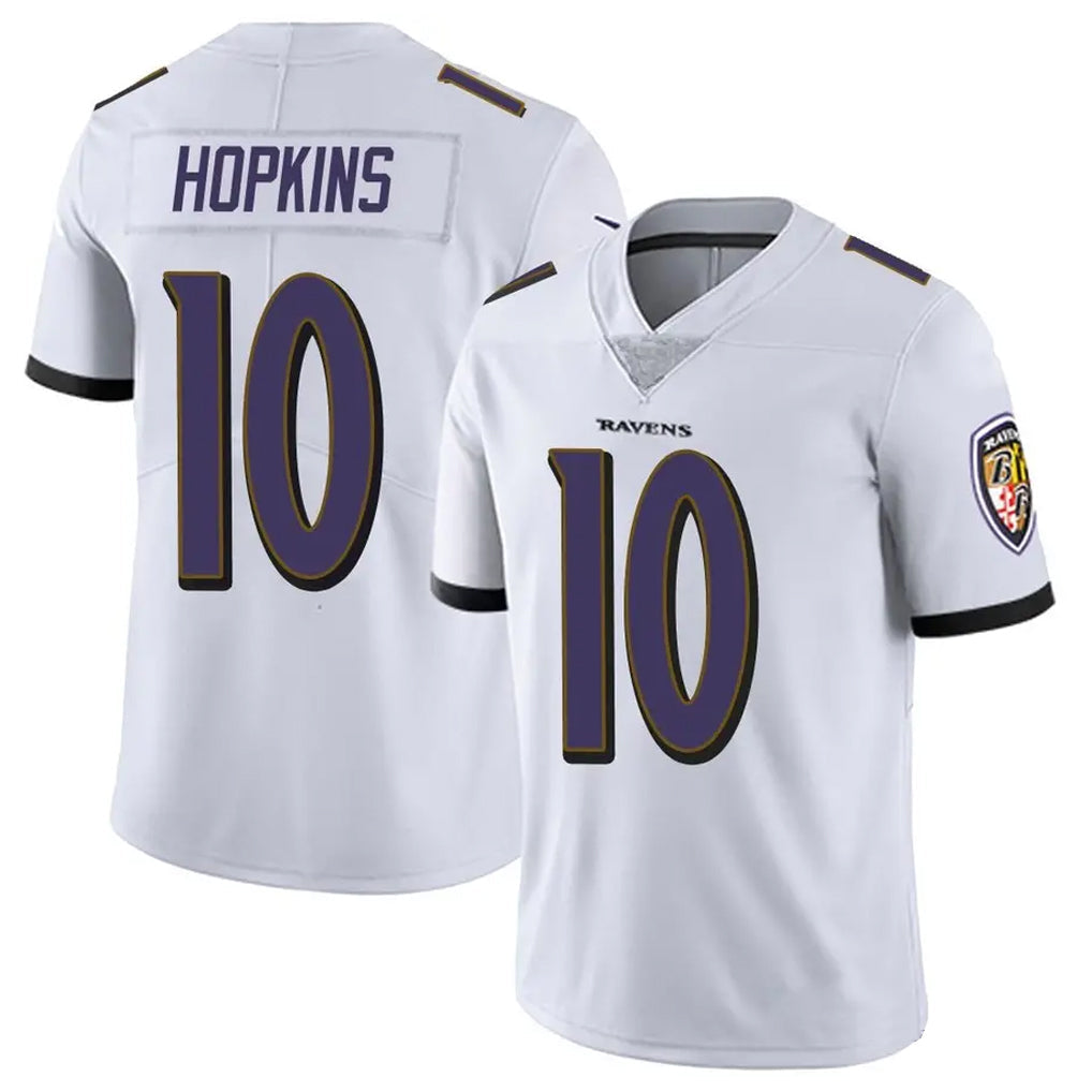 B.Ravens #10 DeAndre Hopkins Player White Vapor Limited Football Jerseys