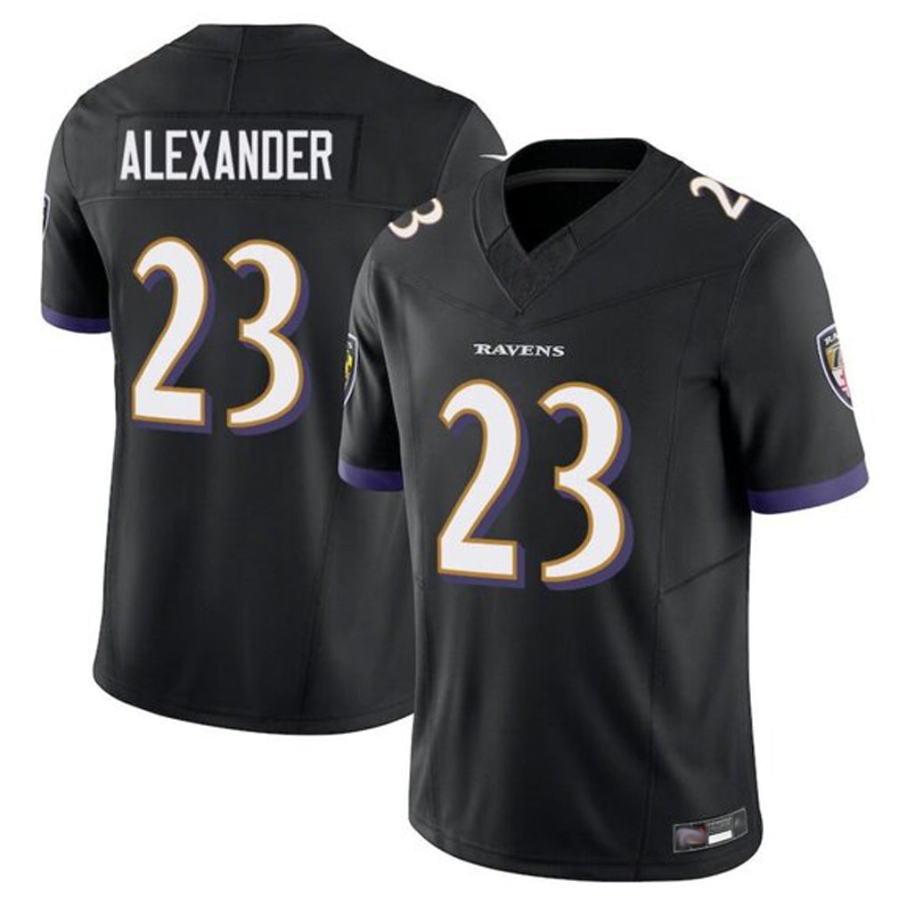 B.Ravens #23 Jaire Alexander Player Black Vapor F.U.S.E. Limited Football Jerseys
