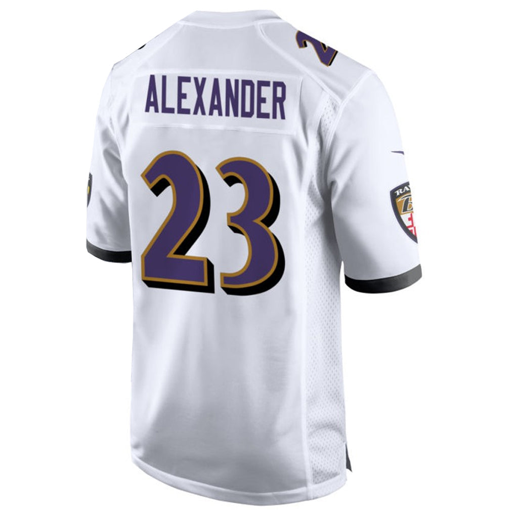 B.Ravens #23 Jaire Alexander Player White Home Game Football Jerseys