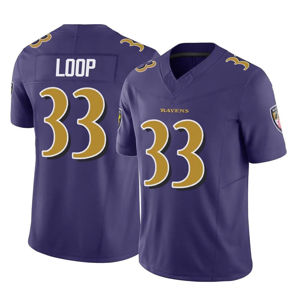 B.Ravens #33 Tyler Loop Player Purple Vapor F.U.S.E. Limited Football Jerseys