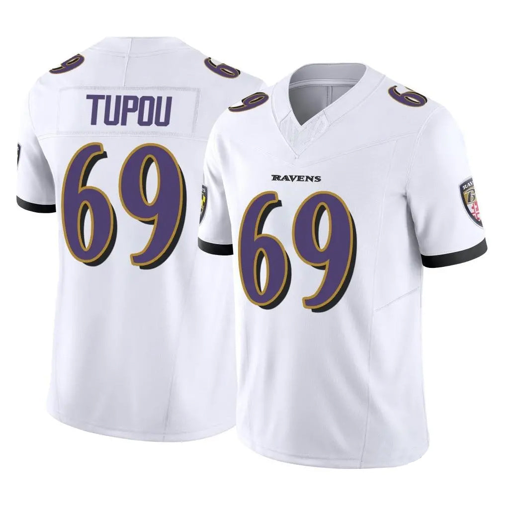 B.Ravens #69 Josh Tupou Player White Vapor F.U.S.E. Limited Football Jerseys