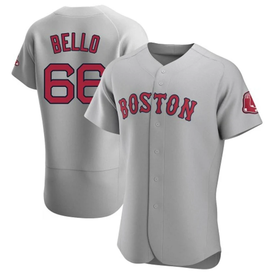 B.Red Sox #66 Brayan Bello Player Gray Home Limited Elite Baseball Jerseys
