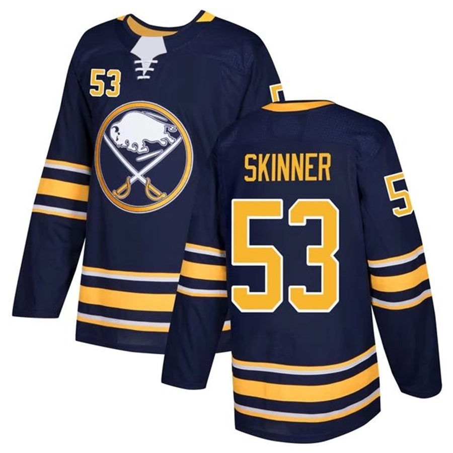 B.Sabres #53 Jeff Skinner Player Fanatics Premium Navy Home Hockey Jerseys