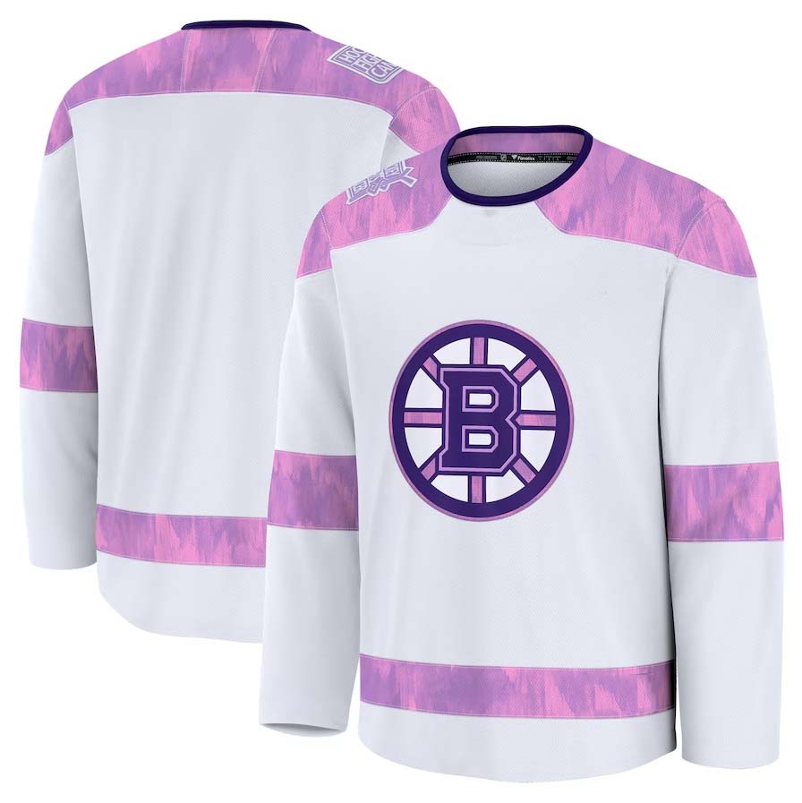 B.Bruins Fanatics Blank Player Hockey Game Jersey - White Stitched American Hockey Jerseys