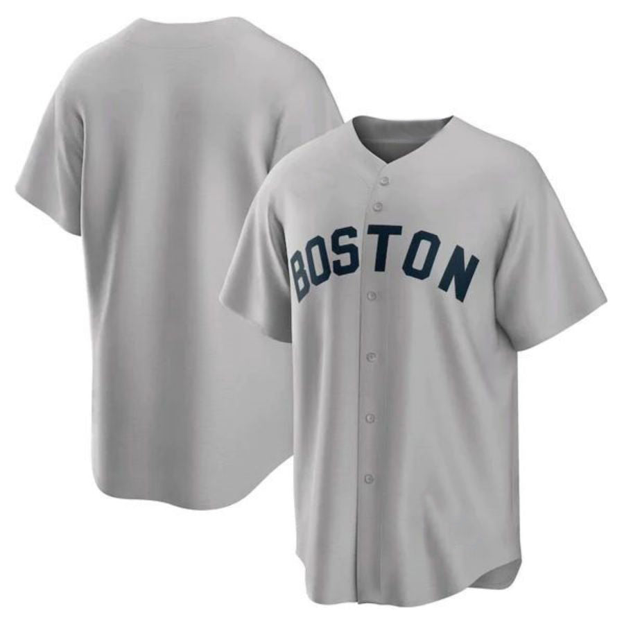 B.Red Sox Blank Player Gray Cooperstown Collection Game Baseball Jerseys