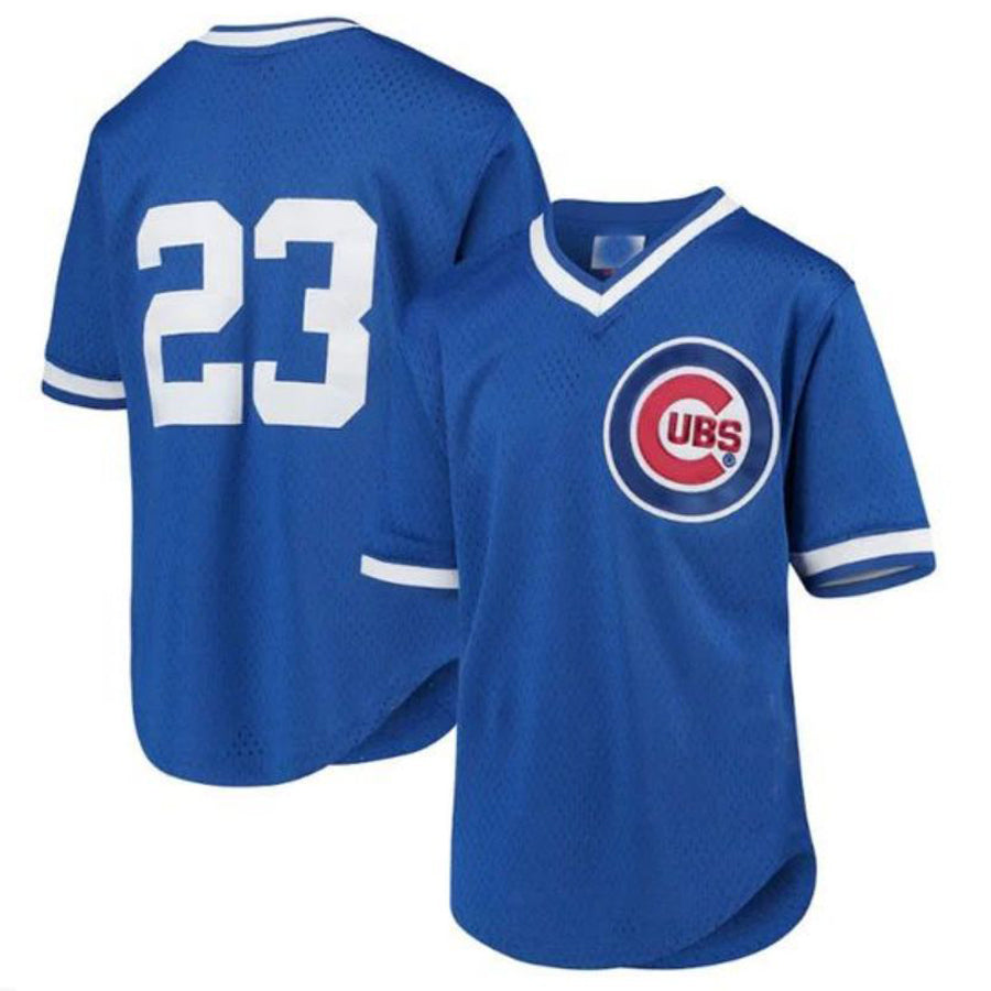 #23 Ryne Sandberg Player C.Cubs Cooperstown Collection Mesh Batting Practice Royal Baseball Jerseys