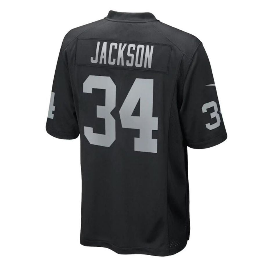 #34 Bo Jackson Player LV.Raiders Black Game Football Jerseys