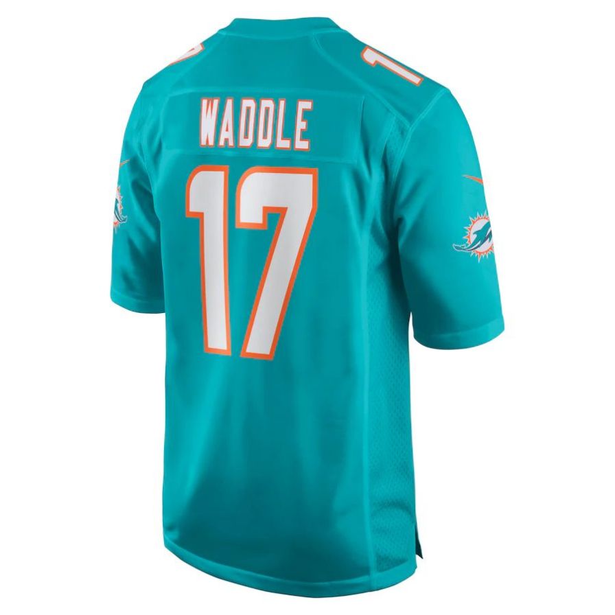 #17 Jaylen Waddle M.Dolphins Aqua Game Football Jerseys