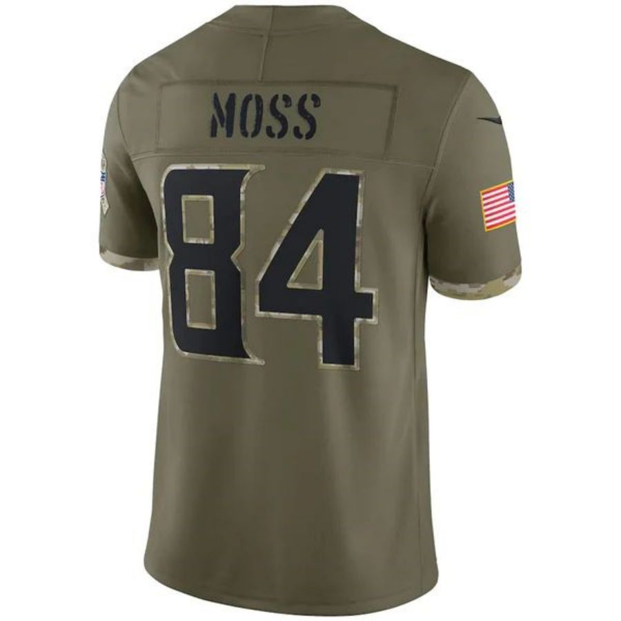 #84 Randy Moss Player MN.Vikings Olive Salute To Service Limited Football Jerseys